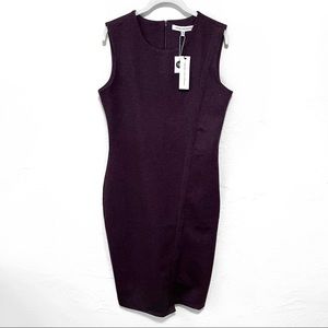 NWT cupcakes and cashmere Heidi Asymmetrical Bodycon Dress in Oxblood - M